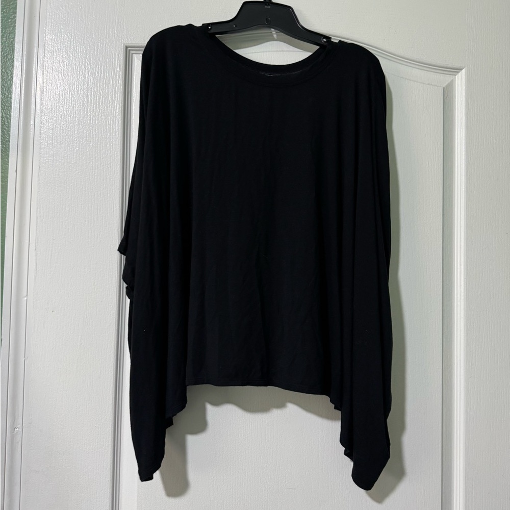 Express Black Draped Sleeve Top